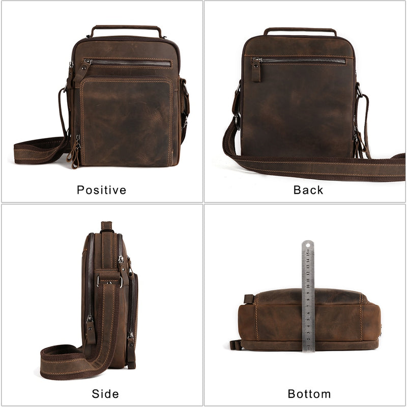JOYIR New Genuine Leather Men Vintage Handbags Small Flap Men&