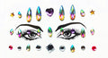 3D Sexy  face tattoo stickers Temporary tattoos  glitter fake tattoo  rhinestones for woman  Party face Jewels tatoo