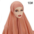 Muslim Chiffon Scarf For Women Fashion Veil Instant Hijab Wrap Headscarf Islam Solid Color Cap Musulman Wrap Scarves 25 Colors