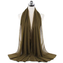 Muslim new Bubble Chiffon Hijab Scarf Women Solid Color Soft Long Shawls and Wraps Georgette Islamic Head Scarves Ladies Hijabs