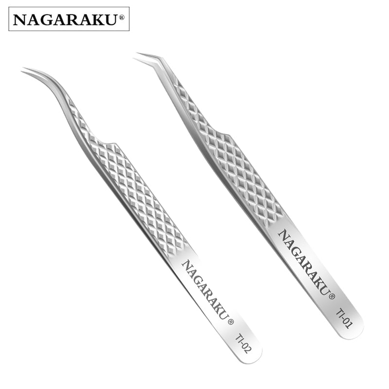NAGARAKU Eyelash Extension Tweezers Makeup Stainless Steel Non-magnetic Pincet Volume Eyelash Tweezers 3D accurate