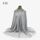 180X95CM Women Classic Muslim Crinkle Hijab Scarf Soft Cotton Head Scarves Turban Shawls Wraps Islamic Headband Femme Musulman