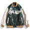 American retro letter embroidery leather jackets coats women&