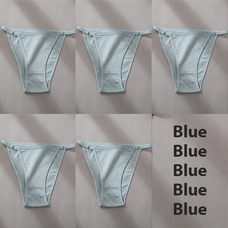 5PCS/Set Sexy Underwear Cotton Panties Women Lingerie Female Underpants Hoop Design Waistband Briefs Intimate Bikini Panty Woman