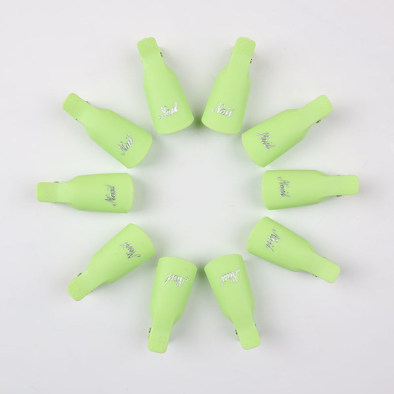 10 Pcs Plastic Nail Clip Nail Art Gel Polish Remover Soak Off Cleaner Cap Clip 8 Colours