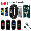 Smart Watch M6 Men&#39;s and Women&#39;s Fitness Heart Rate Blood Pressure Monitoring Bracelet Message Push Music Control Digital Watch