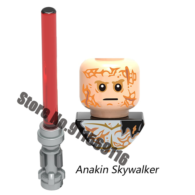 Disney Luke Skywalker Ahsoka Tano Building Block Yoda Obi-Wan Kenobi Sith Kylo Ren Count Dooku Starkiller Brick Figure Toy
