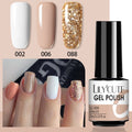 LILYCUTE 3 PCS Gel Nail Polish Set Nude Pink Glitter Sequins Matte Effect Gel Long Lasting Base Top Coat Nail Art Design Hybrid