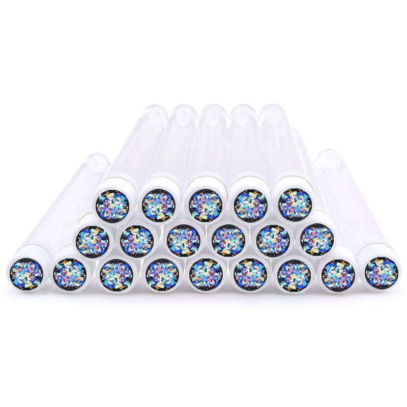 20pc Reusable Eyebrow Brush Tube Leopard Serpentine Diamond Flask Mascara Wand Dust-proof Eyelash Extension Supplies Makeup Tool