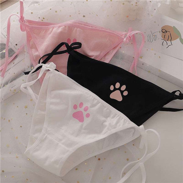 Sexy Bandage Lolita Panties Low Waist Lingerie Cute Claw Women&#39;s Briefs Low Waist Animation Underwear