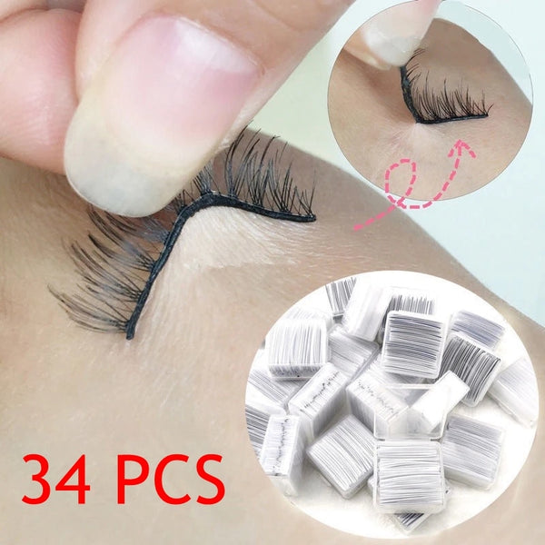34 Pieces/Box Reusable Self-Adhesive Glue-Free Eyelash Glue Strip False Eyelashes Makeup Tools No Glue eyelashes Hypoallergenic