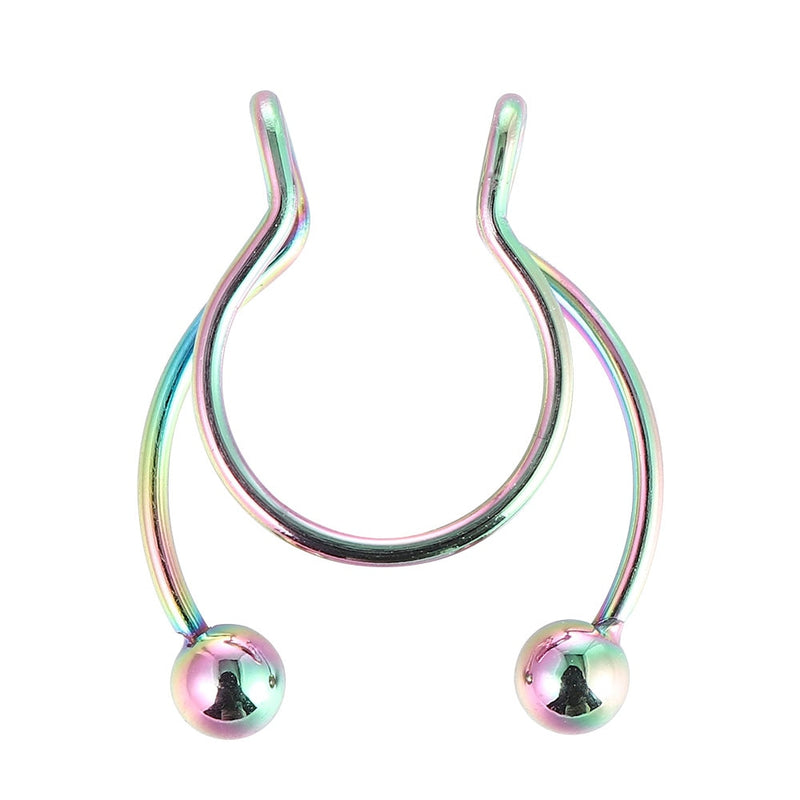 Stainless Steel Fake Piercing Nose Ring for Women Men Magnetic Septum Piercing Nose Cuff Punk Hip Hop Fake Body Jewelry Ear clip
