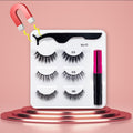 3Pairs Magnetic Lashes 3D Mink Eyelashes Wholesale Fake Eyelashes Magnetic Eyeliner With Tweezer Makeup Set For Beauty Faux Cils