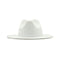 Autumn Winter Womens Felt Hat Fedoras Big Brim Hats For Women British Style Vintage Church Hats Lady Flat Brim White jazz cap