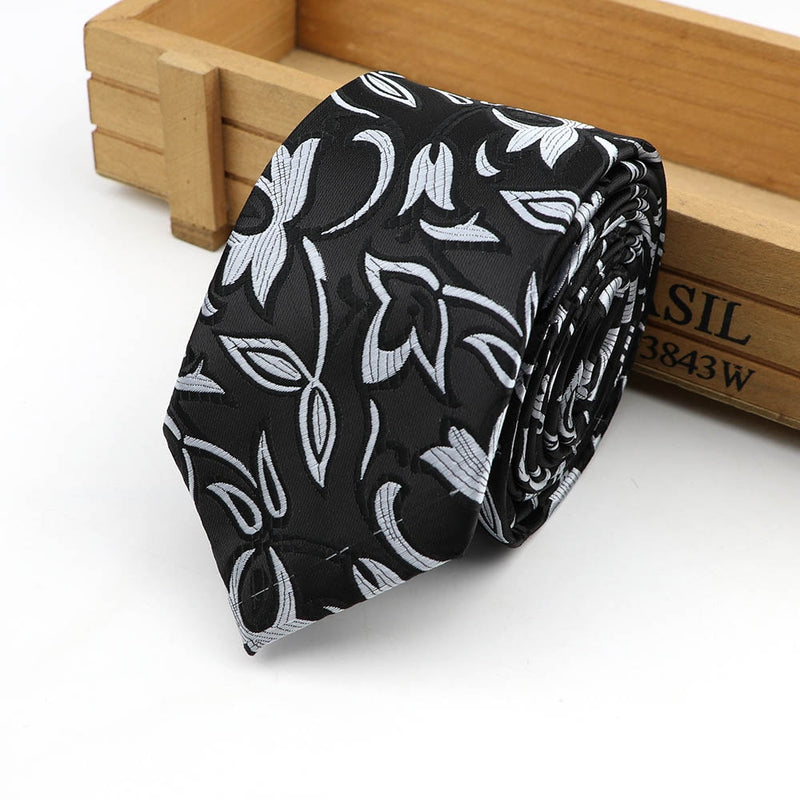 61 Colors Jacquard Striped Plaid Paisley Necktie 6cm Polyester Male Narrow Tie Skinny Tuxedo Suit Shirt Gift For Men Accessory