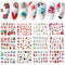 12 Designs Nail Stickers Set Mixed Floral Geometric Nail Art Water Transfer Decals Sliders Flower Leaves Manicures Decoration