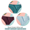 FINETOO Women&#39;s Cotton Panties 3Pcs Soft Striped Women Underpants Solid Girls Briefs Sexy Female Lingerie M-XL Comfort Underwear
