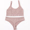 Seamless Women Bra Briefs Set Push Up Bra Crop Top High Waist Panties Sexy Lingerie Set Low Back Bralette Fitness Underwear Set