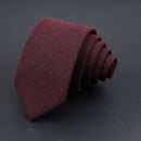 Original High Quality Solid Cotton Handmade Wool Ties Men Necktie Striped Narrow Collar Slim Cashmere Casual Tie Accessories