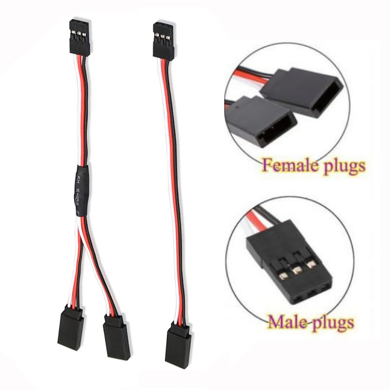 Droyuke 1PCS 15/30/50cm 1to1 1to 2 1 to 3 1 to 4 RC Servo Extension Wire Cable for Futaba JR Male to Female RC Model