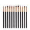 GUJHUI 12Pcs Professional Eyes Makeup Brushes Set Wood Handle Eyeshadow Eyebrow Eyeliner Blending Powder Smudge Brush