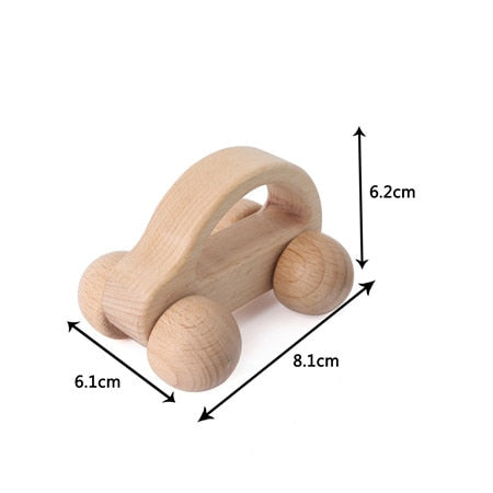 1PC Baby Toy Beech Wood Blocks Cartoon Car Educational Montessori Toys Children Teething Play Gym Baby Birthday Gift Products