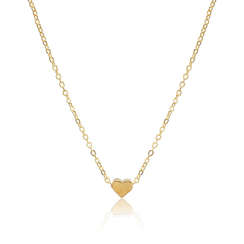 Tiny Heart Necklace for Women SHORT Chain Heart Pendant Necklace Gift Ethnic Bohemian Choker Necklace wholesale