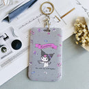 Kawaii Sanrio Keychain Cartoon Cat Sliding Card Holder Student Meal Card Bus Card Holder Lady Id Card Credit Card Holder Lanyard