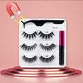 3Pairs Magnetic Lashes 3D Mink Eyelashes Wholesale Fake Eyelashes Magnetic Eyeliner With Tweezer Makeup Set For Beauty Faux Cils