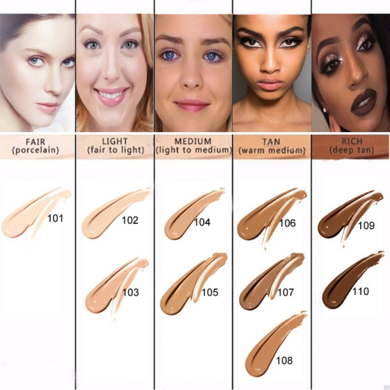 Liquid Foundation Concealer Face Naturally Flawless Matte Oil-Control Waterproof Long Lasting Foundation 30ml 8 Colors Optional