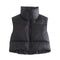 Puffy Vest Women Zip Up Stand Collar Sleeveless Lightweight Padded Cropped Puffer Quilted Vest Winter Warm Coat Jacket 2022 New