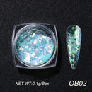 Crystal Fire Opal Flakes Nail Sequins Purple Holographic Glitter DIY Chrome Powder for Spring Nails Manicure Paillettes GL1857