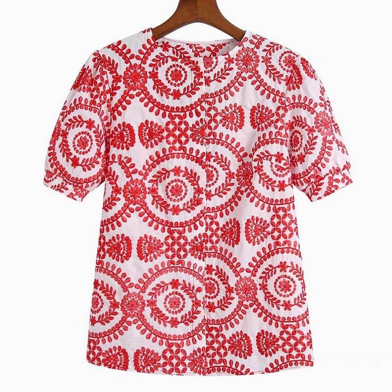 Embroidery Women Blouse Summer 2022 New Fashion Long Sleeve Female Smock Shirt Top Clothing Wears