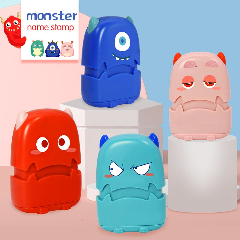 Baby Name Stamp Custom-made DIY Gift for Children Seal Student Clothes Chapter Not Easy to Fade Security Cute Monsters Toy