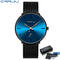 CRRJU Fashion Mens Watches Top Brand Luxury Quartz Watch Men Casual Slim Mesh Steel Waterproof Sport Watch Relogio Masculino