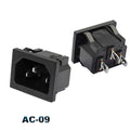 IEC320 C14 Electrical AC Socket 3 pin red LED 250V Rocker Switch 10A fuse female male inlet plug connector 2 pin socket mount