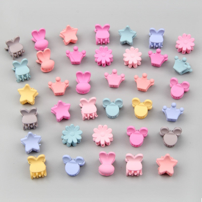 30Pcs/Bag Cute Girls Baby Heart Flower Crown Animals Colorful Hair Claws Sweet Hairpins Hair Clips Kid Hair Accessories