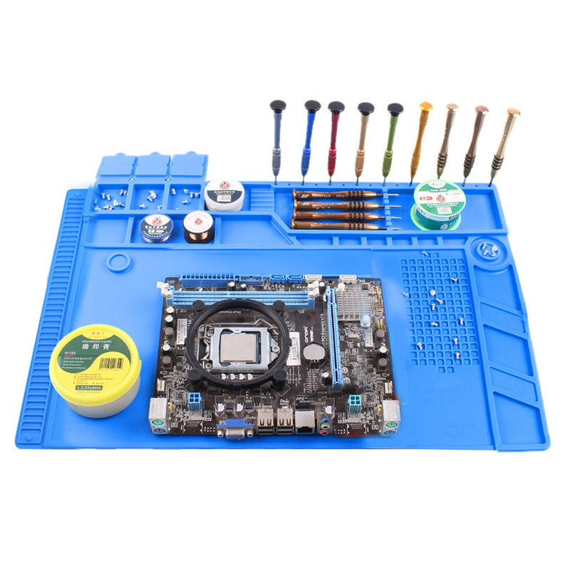 Soldering Mat ESD Antistatic Heat Resistant Insulation Work Mat Soldering Station Kit Silicone Repair Pad Maintenance Platform