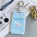 Kawaii Sanrio Keychain Cartoon Cat Sliding Card Holder Student Meal Card Bus Card Holder Lady Id Card Credit Card Holder Lanyard