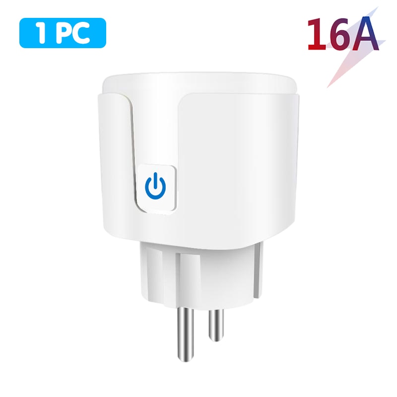Aubess Tuya Wifi Smart Socket, EU 16A Alexa/ Alice Voice Remote Timer Plug, Smart Home Via Smart Life Real-time Power Monitoring