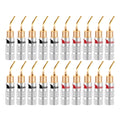 20pcs/10pairs Nakamichi BANANA PLUGS 24K Gold-plated 4MM Banana Connector with Screw Lock For Audio Jack Speaker Plugs Black&amp;Red