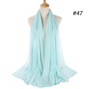 Muslim Bubble Chiffon Hijab Scarf Women Solid Color Soft Long Shawls and Wraps Georgette Head Scarves Ladies Hijabs