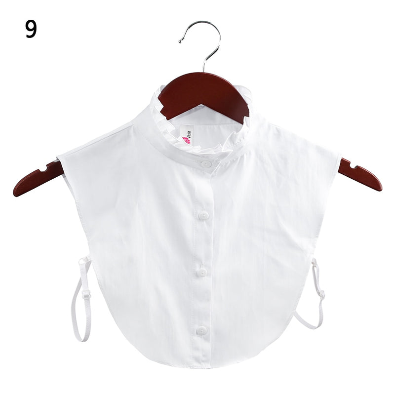 Women Cotton Lace Fake Collar Blouse Vintage Detachable Collar Women&