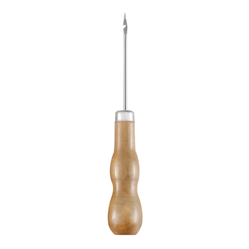 3PCS/SET Wooden Handle Sewing Awl Hand Stitcher Leathe Punch Tool DIY Shoe Repair Hook Tool Leather accessories