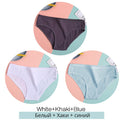 FINETOO Women&#39;s Cotton Panties 3Pcs Soft Striped Women Underpants Solid Girls Briefs Sexy Female Lingerie M-XL Comfort Underwear