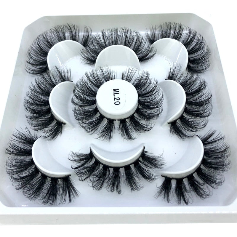2022 New 5 pairs natural false eyelashes fake lashes long makeup 3d mink lashes eyelash extension mink eyelashes short eyelashes