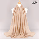 2021 NEW Flocked Bubble Cotton Scarf Hijabs For Muslim Women Soild Color Breathable Islamic Headscarf Arab Head Scarves