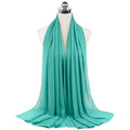 Muslim new Bubble Chiffon Hijab Scarf Women Solid Color Soft Long Shawls and Wraps Georgette Islamic Head Scarves Ladies Hijabs