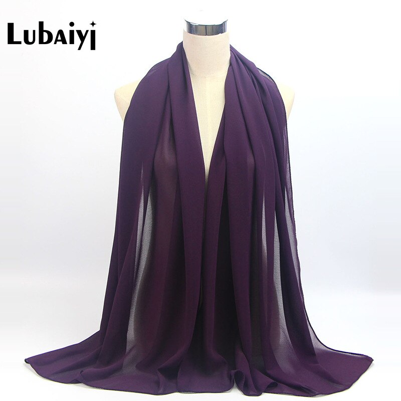 Muslim 2021 New Chiffon Hijab Scarf Women Solid Color Soft Long Shawls and Wraps Islamic Head Scarves Fashion turbante mujer