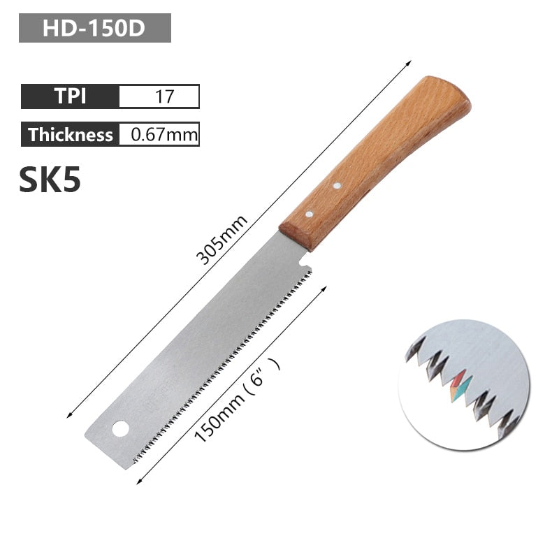 Ryoba Japanese Saw 3-Edge Tooth Pull Saws Flexible Flush Cut Hand Saw for Tenon Wood Fine Cutting Woodworking